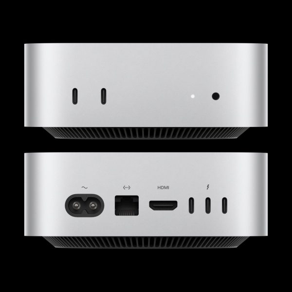 Mac mini m4 chip pure front pure back screen usen.tif