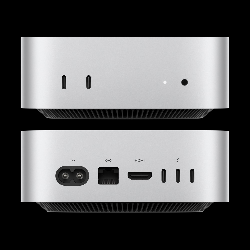 Mac mini m4 chip pure front pure back screen usen.tif